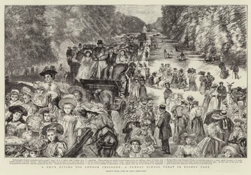 En dagsutflykt för barn i London, en söndagsskola i Bushey Park